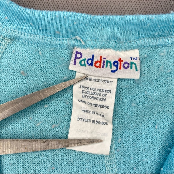 Paddington Bear Blanket Sleeper 3-6m small blue fleece PJs zip up footie pajamas - Picture 4 of 5